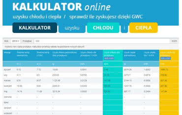 Nowy kalkulator uzysku chłodu i ciepła z GWC